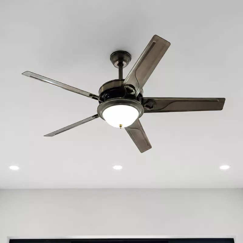 Quạt trần đèn thiết kế 5 cánh kim loại tối giản, hiện đại QT-240 - Hình ảnh 4