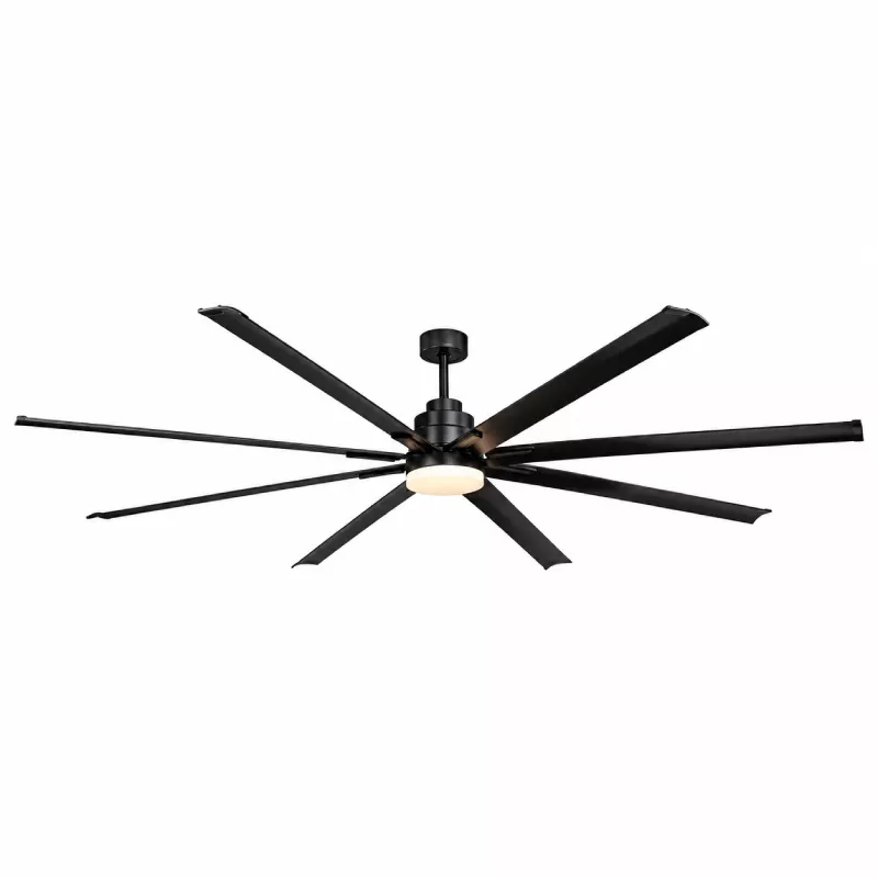 Quạt trần đèn thiết kế 8 cánh kim loại màu đen tối giản, hiện đại QT-243 - Hình ảnh 2