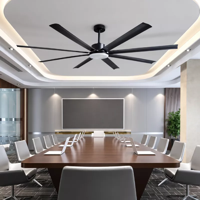 Quạt trần đèn thiết kế 8 cánh kim loại màu đen tối giản, hiện đại QT-243 - Hình ảnh 3