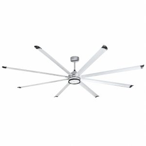 Quạt trần đèn thiết kế 8 cánh kim loại màu xám tối giản, hiện đại QT-242