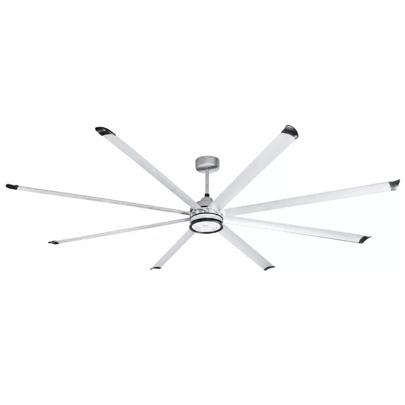 Quạt trần đèn thiết kế 8 cánh kim loại màu xám tối giản, hiện đại QT-242 - Hình ảnh 2
