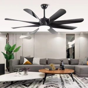 Quạt trần đèn thiết kế 8 cánh, phong cách Bắc Âu QT-35