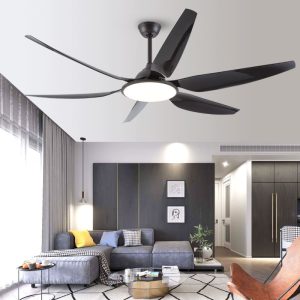 Quạt trần đèn thiết kế cánh lớn, phong cách Bắc Âu QT-43