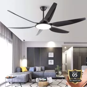 Quạt trần đèn thiết kế cánh lớn, phong cách Bắc Âu QT-43