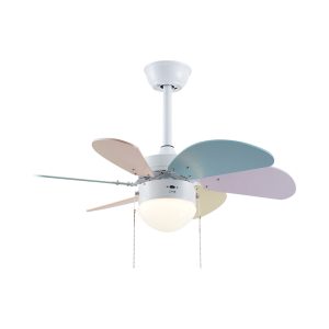 Quạt trần đèn thiết kế cánh quạt nhiều màu dễ thương cho bé QT-81