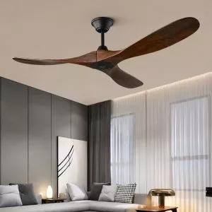 Quạt trần thiết kế 3 cánh gỗ tối giản, hiện đại QT-103