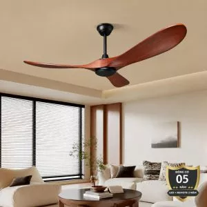 Quạt trần thiết kế 3 cánh gỗ tối giản, hiện đại QT-214