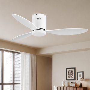Quạt trần thiết kế 3 cánh màu trắng tối giản, hiện đại QT-105