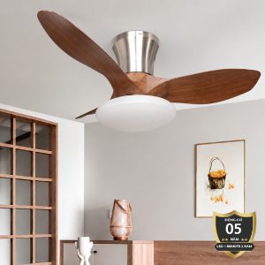 Quạt trần đèn thiết kế 3 cánh nhựa tối giản, hiện đại QT-207