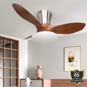 Quạt trần đèn thiết kế 3 cánh nhựa tối giản, hiện đại QT-207