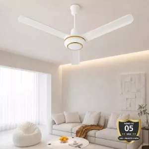 Quạt trần thiết kế 3 cánh sắt phối viền gold QT-56