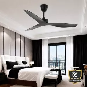 Quạt trần thiết kế 3 cánh, tone đen sang trọng QT-39