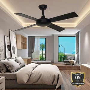 Quạt trần thiết kế 4 cánh sắt tối giản, hiện đại QT-54