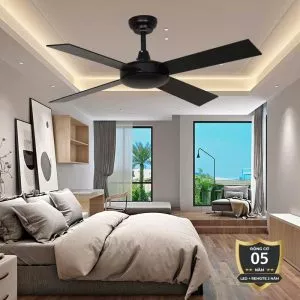 Quạt trần thiết kế 4 cánh sắt tối giản, hiện đại QT-54