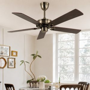 Quạt trần thiết kế 5 cánh gỗ cao cấp cho không gian hiện đại QT-34