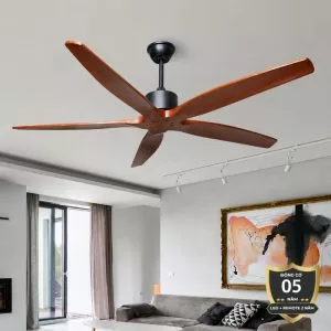 Quạt trần thiết kế 5 cánh gỗ phong cách cổ điển QT-218