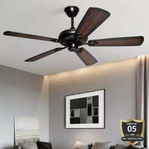 Quạt trần thiết kế 5 cánh gỗ phong cách cổ điển QT-234