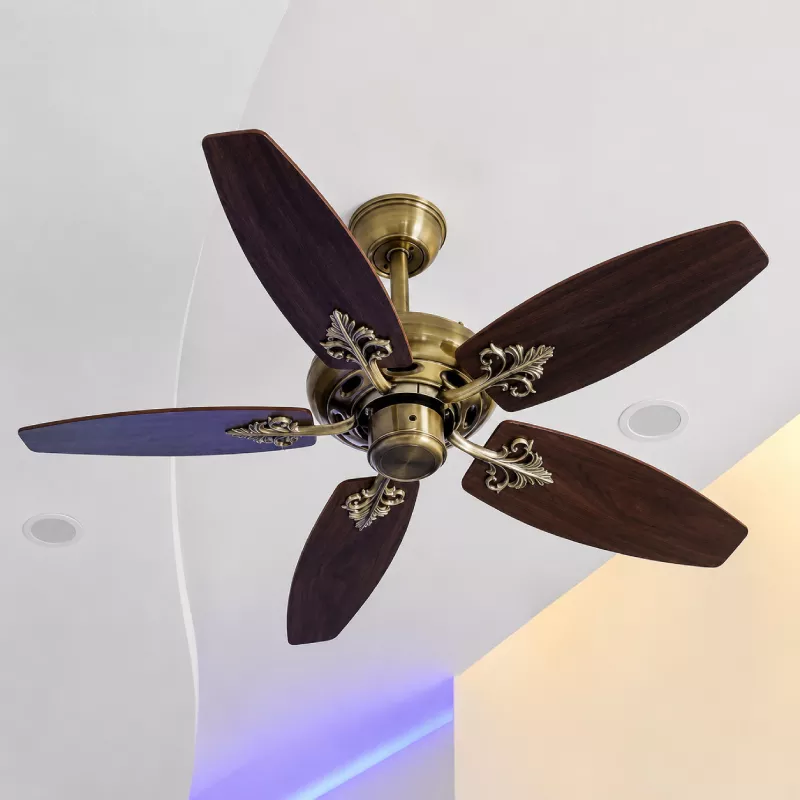 Quạt trần thiết kế 5 cánh gỗ phong cách cổ điển QT-235 - Hình ảnh 4
