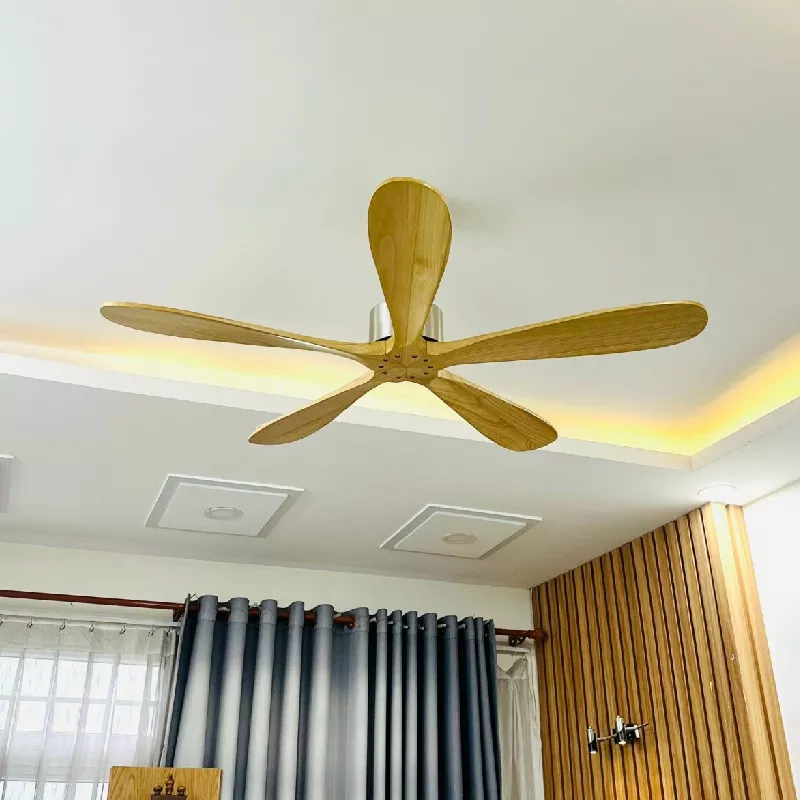 Quạt trần thiết kế 5 cánh gỗ tối giản, hiện đại QT-113 - Hình ảnh 3