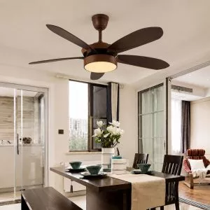 Quạt trần thiết kế 5 cánh hiện đại, tích hợp đèn LED cao cấp QT-33