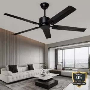 Quạt trần thiết kế 5 cánh kim loại tối giản, hiện đại QT-241