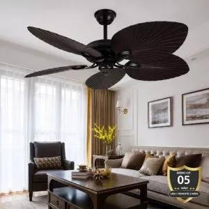 Quạt trần 5 cánh thiết kế hình lá phong cách cổ điển QT-259