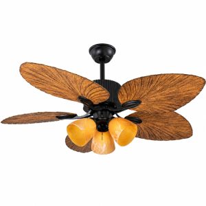 Quạt trần đèn 5 cánh thiết kế hình lá phong cách cổ điển QT-255