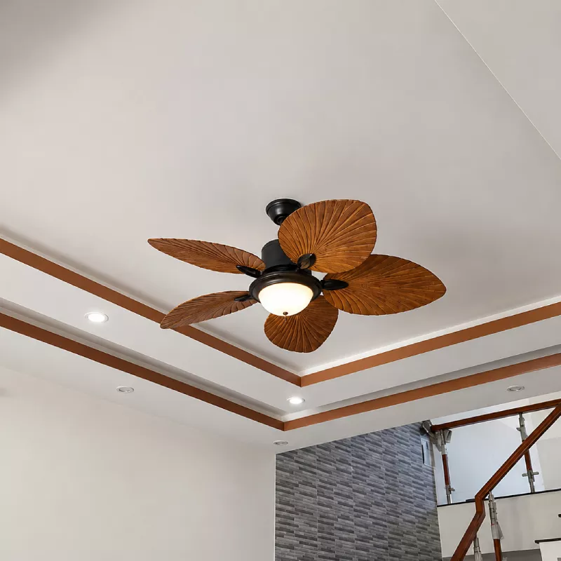 Quạt trần đèn 5 cánh thiết kế hình lá phong cách cổ điển QT-257 - Hình ảnh 4