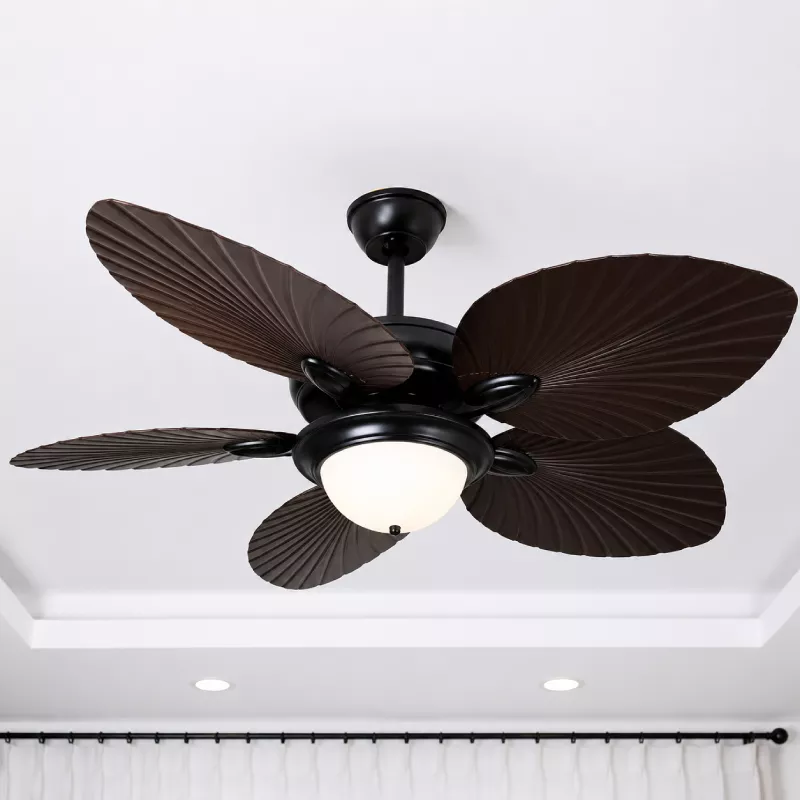 Quạt trần đèn 5 cánh thiết kế hình lá phong cách cổ điển QT-258 - Hình ảnh 3