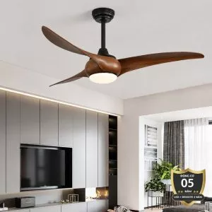 Quạt trần đèn thiết kế 3 cánh nhựa tối giản, hiện đại QT-245