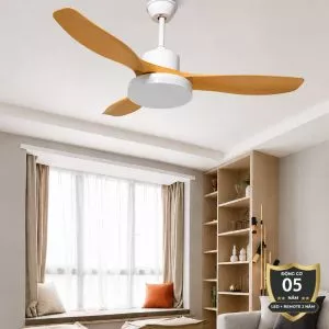 Quạt trần đèn thiết kế 3 cánh nhựa tối giản, hiện đại QT-276