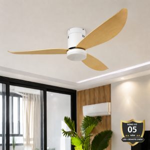 Quạt trần đèn thiết kế 3 cánh nhựa tối giản, hiện đại QT-289