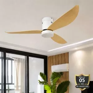 Quạt trần đèn thiết kế 3 cánh nhựa tối giản, hiện đại QT-289