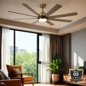 Quạt trần đèn thiết kế 8 cánh nhựa tối giản, hiện đại QT-251