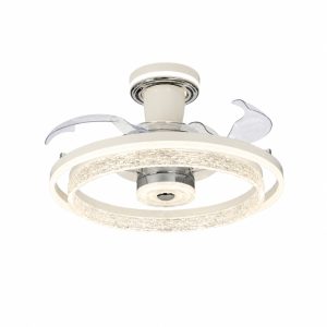 Quạt trần đèn thiết kế cánh nhựa tối giản, hiện đại QT-277
