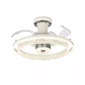 Quạt trần đèn thiết kế cánh nhựa tối giản, hiện đại QT-277