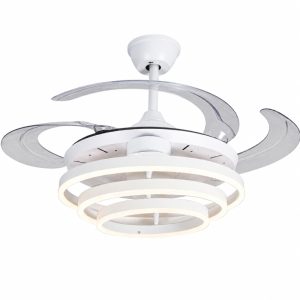 Quạt trần đèn thiết kế cánh nhựa tối giản, hiện đại QT-286