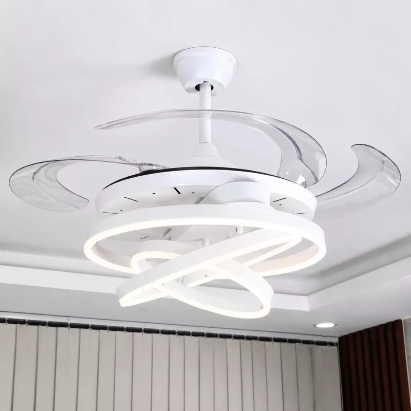 Quạt trần đèn thiết kế cánh nhựa tối giản, hiện đại QT-286 - Hình ảnh 3