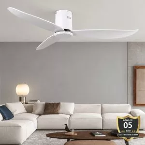 Quạt trần thiết kế 3 cánh nhựa màu trắng tối giản, hiện đại QT-287
