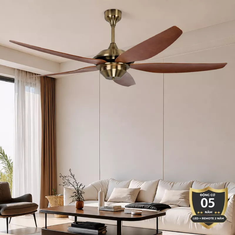 Quạt trần thiết kế 5 cánh nhựa tối giản, hiện đại QT-246